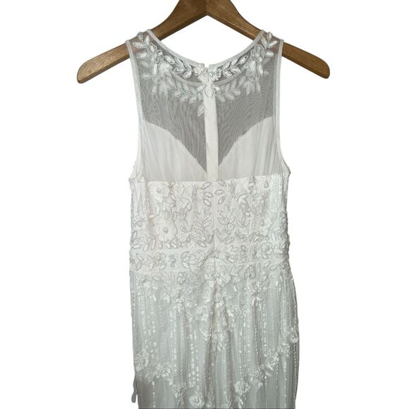 Lulus Modern Fairytale White Mesh Beaded Sequin Mermaid Wedding Dress - Picture 9 of 11